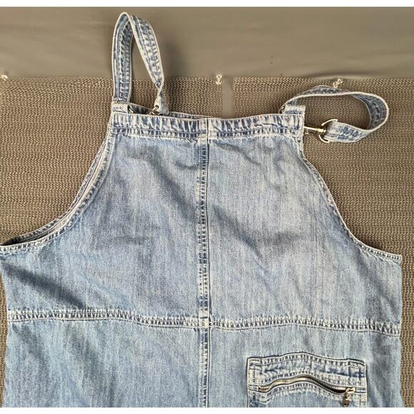 Faded Glory Denim Overall Dress Large Pocket Front 90s Y2K Vintage - Picture 4 of 7